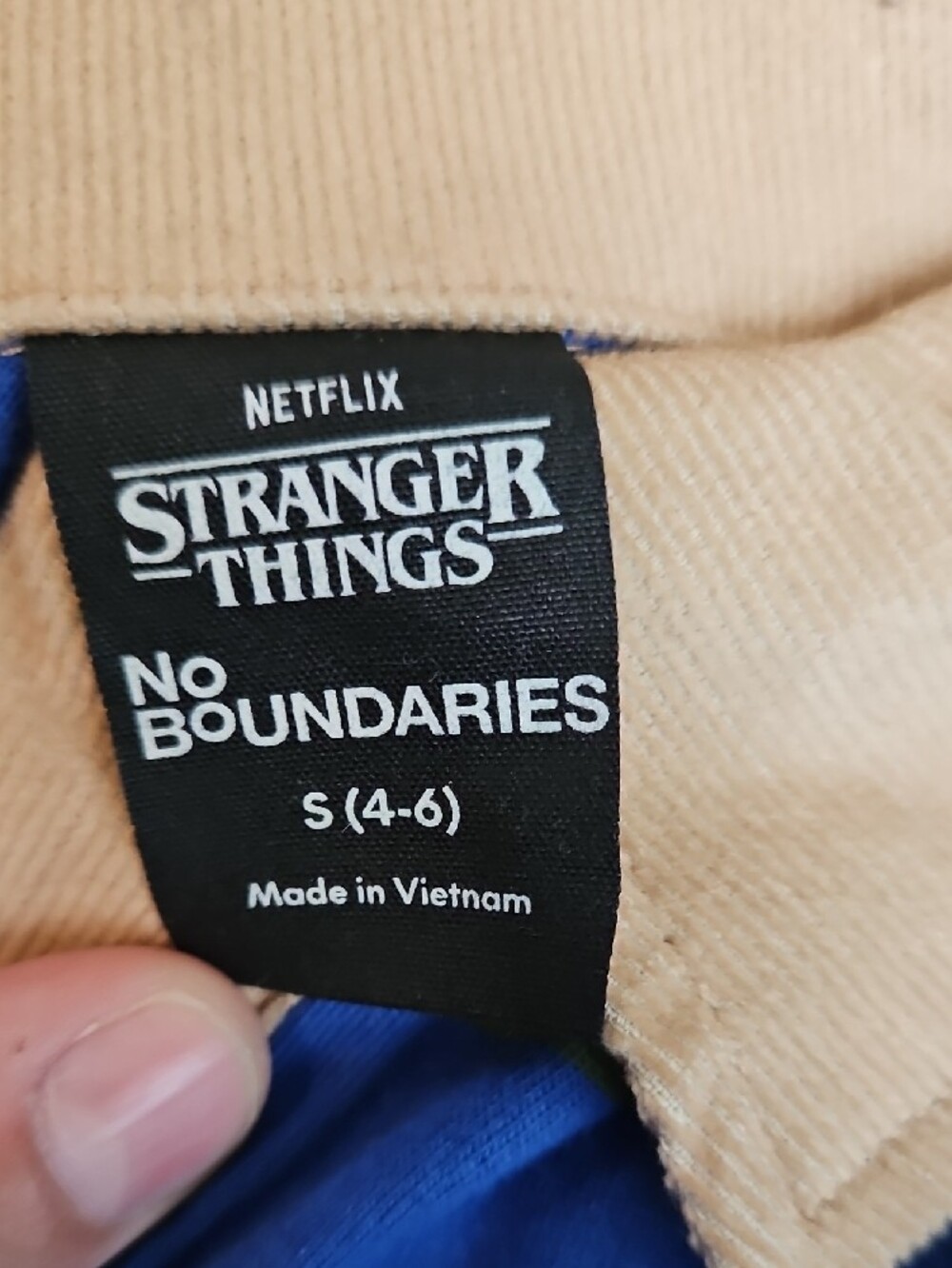 Stranger Things Womens Blue & Brown Striped Rugby Shirt - Picture 3 of 3